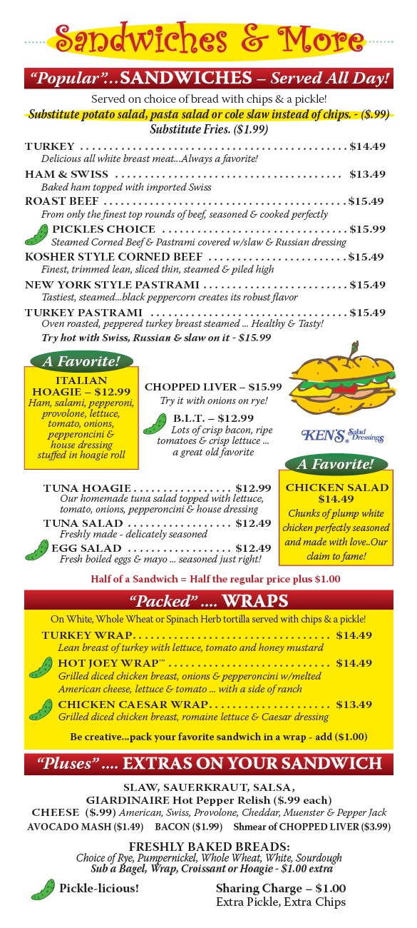 pickles sandwiches and more