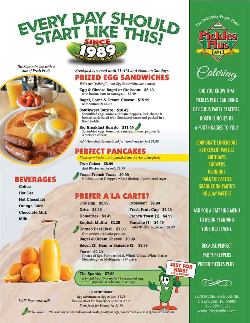 pickles breakfast specials