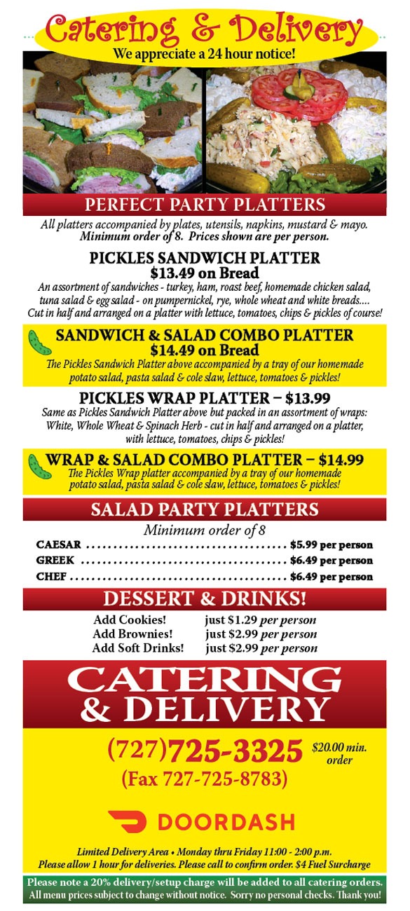pickles catering and delivery pickles catering and delivery