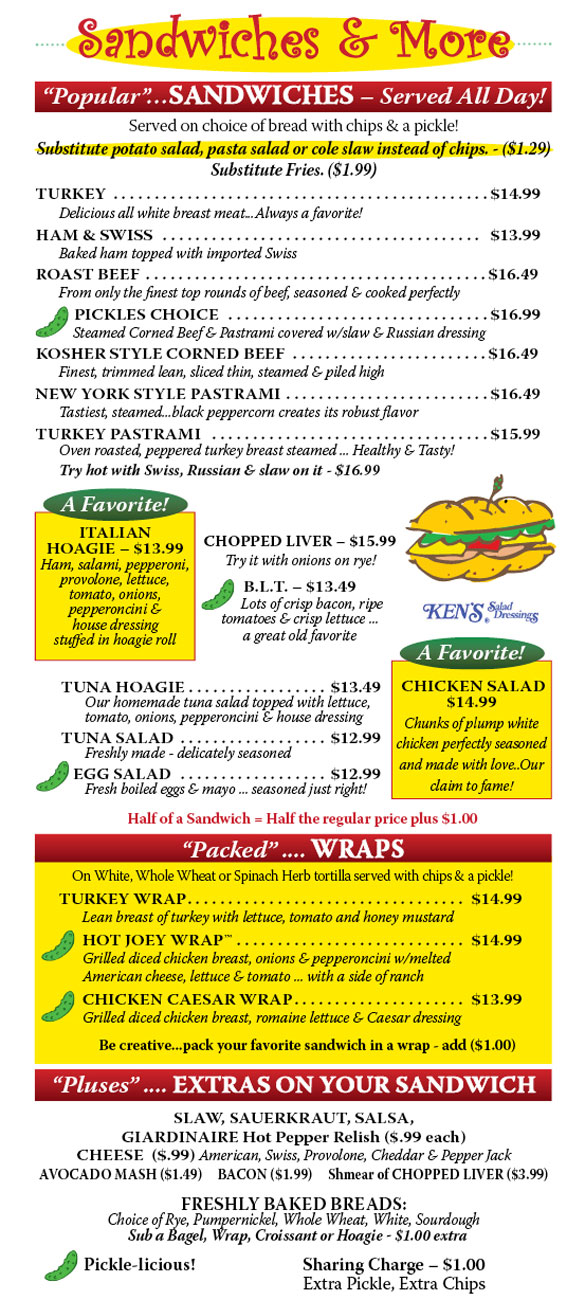 pickles sandwiches and more